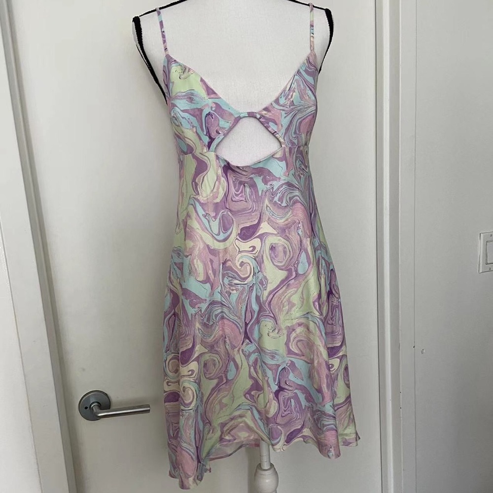 Zara Satin Effect Cut-Out Dress Size XXL